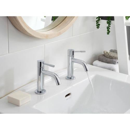 Bristan Mila Basin Pillar Taps Chrome MI 1/2 C